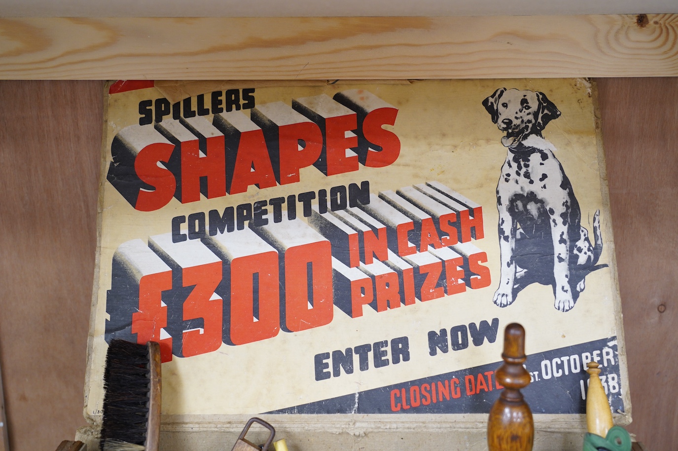 A Spillers Shapes card dog food box containing a quantity of Victorian and later household objects. Condition - varies